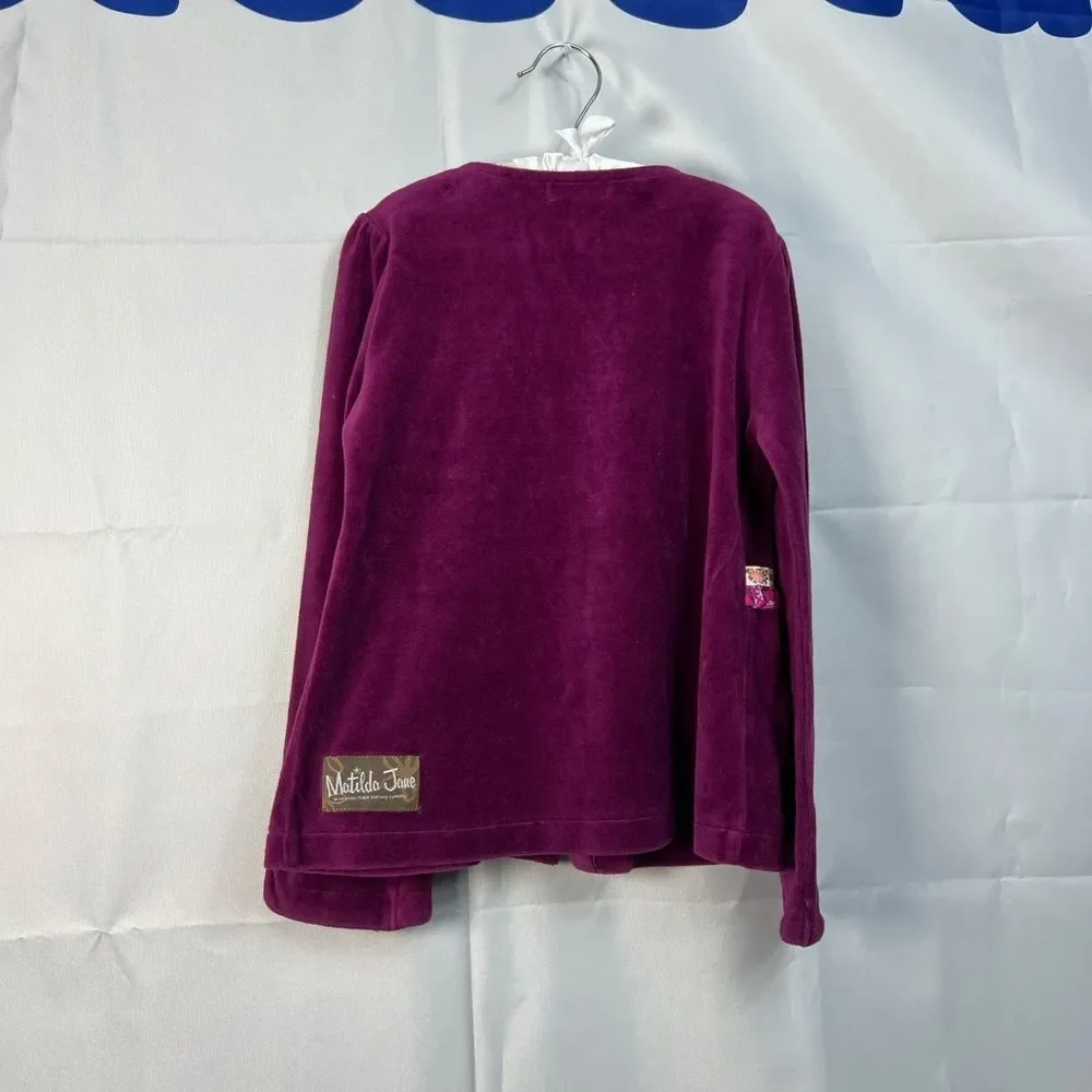 Matilda Jane Joslyn Purple velour jacket size 6